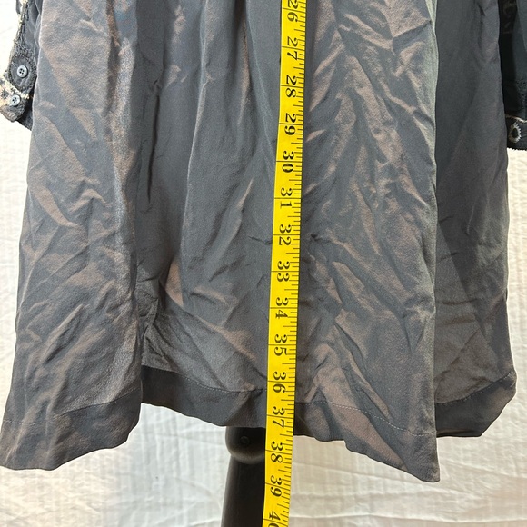 JOHNNY WAS Biya Sz XL Slate Grey Silk Embroidered Tunic Midi Dress Long Sleeve - Picture 10 of 11